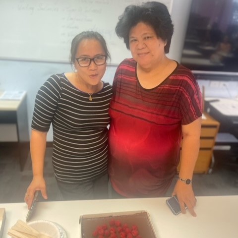 Windy and Edna celebrating their birthday