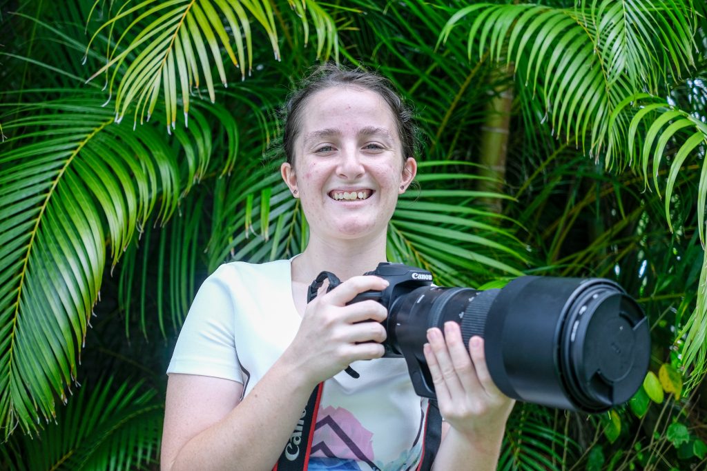 Girl holding camera