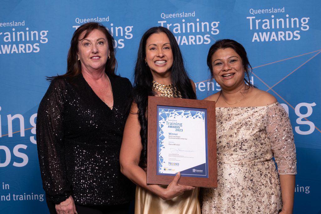 Dana Whiston, CERT III in Individual Support graduate from STEPS Education and Training, won Vocational Student of the Year and Aboriginal Torres Strait Islander Student of the Year awards.